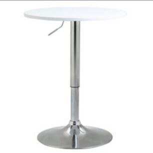 Mesa De Comedor Altura Regulable 60cm Di&aacute;metro Blanca