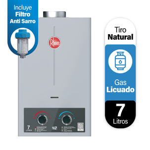 Calefont 7 Litros Gas Licuado Tiro Natural Rheem