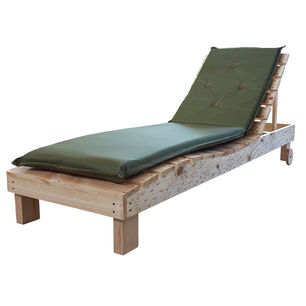 Reposera Tapiz Verde En Madera Natural