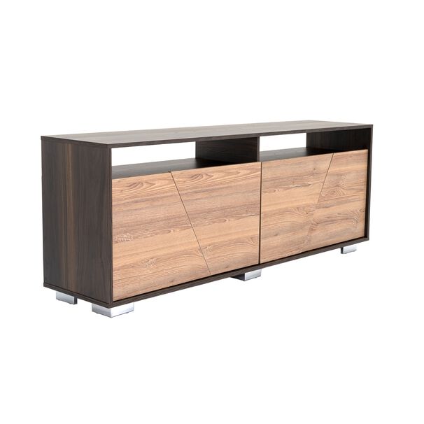 Rack Tv 70" 4 Puertas Fm-010c Cafe Claro Y Caf&eacute; Oscuro