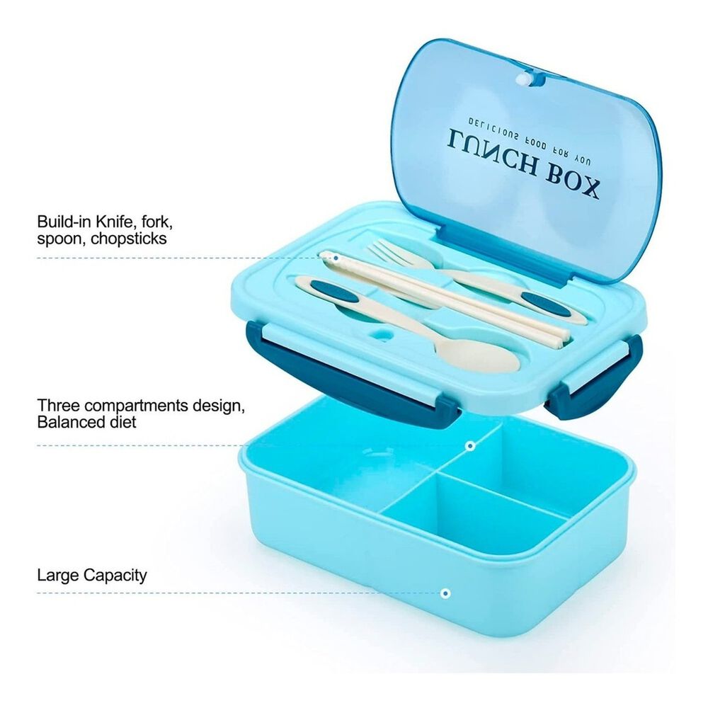 Lonchera Hermética 3 Compartimentos Con Cubiertos Incluidos image number 2.0