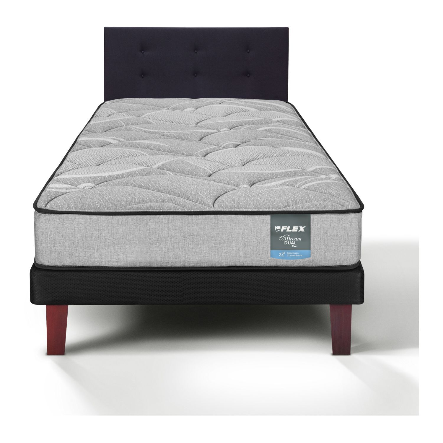 Cama Europea Flex Dream Dual / 1.5 Plazas / Base Normal + Respaldo image number 0.0