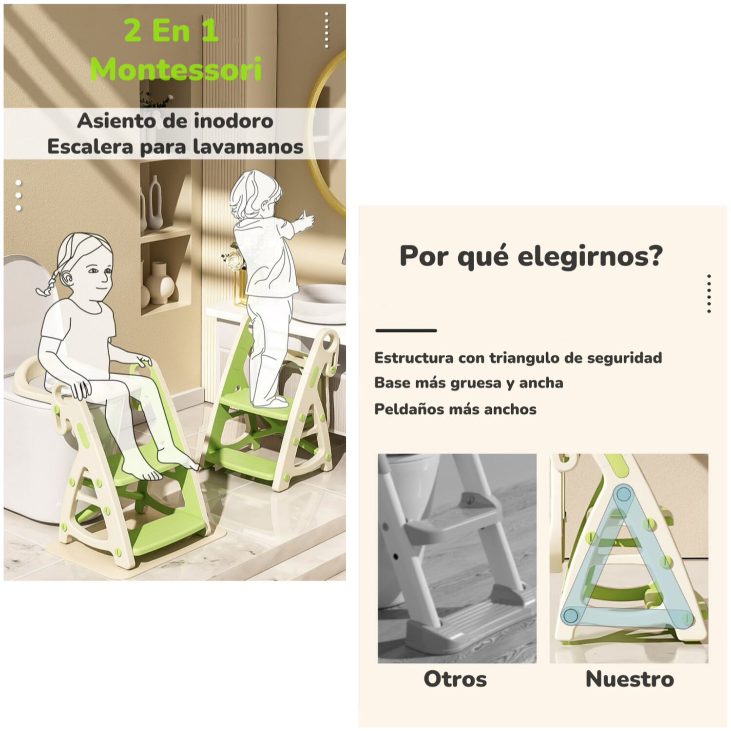 Asiento Adaptador Escalera Inodoro Ni&ntilde;os Rosado Lubabycas image number 3.0