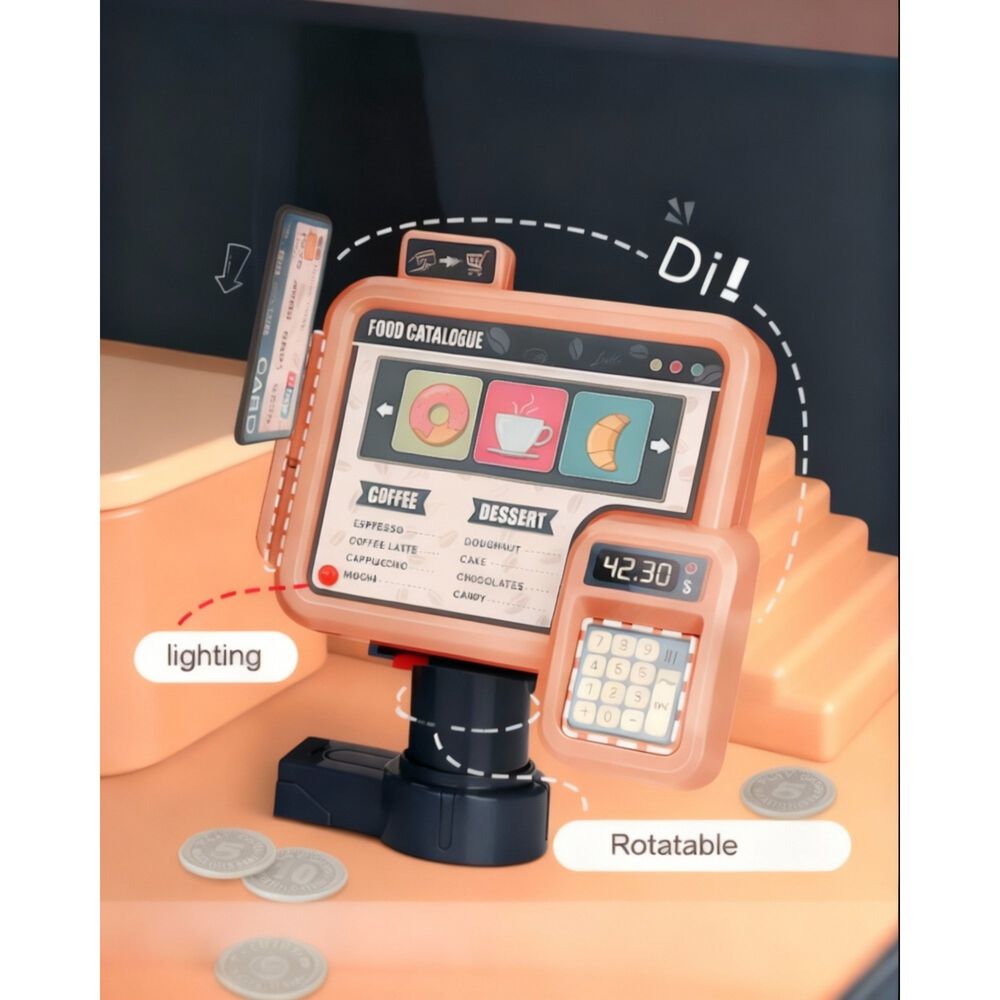 Juguete Cafeter&iacute;a 3 En 1 Registradora Cafetera Y Pasteles image number 6.0