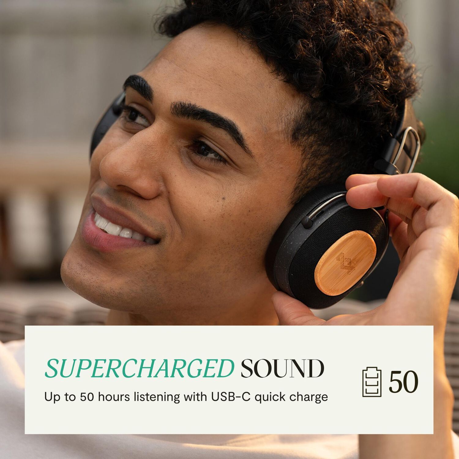 Aud&iacute;fonos Bluetooth Positive Vibration Riddim Negro Marley image number 2.0