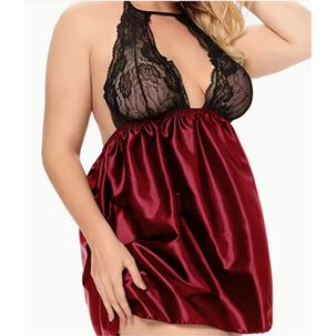 Lenceria Babydoll Encaje En Pechos Saten Tallas Grandes Sexy