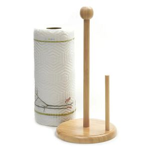Portarrollos De Cocina Madera Bamb&uacute; Soporte Toalla Nova 30x15cm