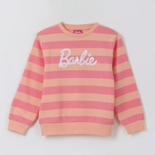 Poler&oacute;n Cerrado Ni&ntilde;a Rayas Rosado Barbie