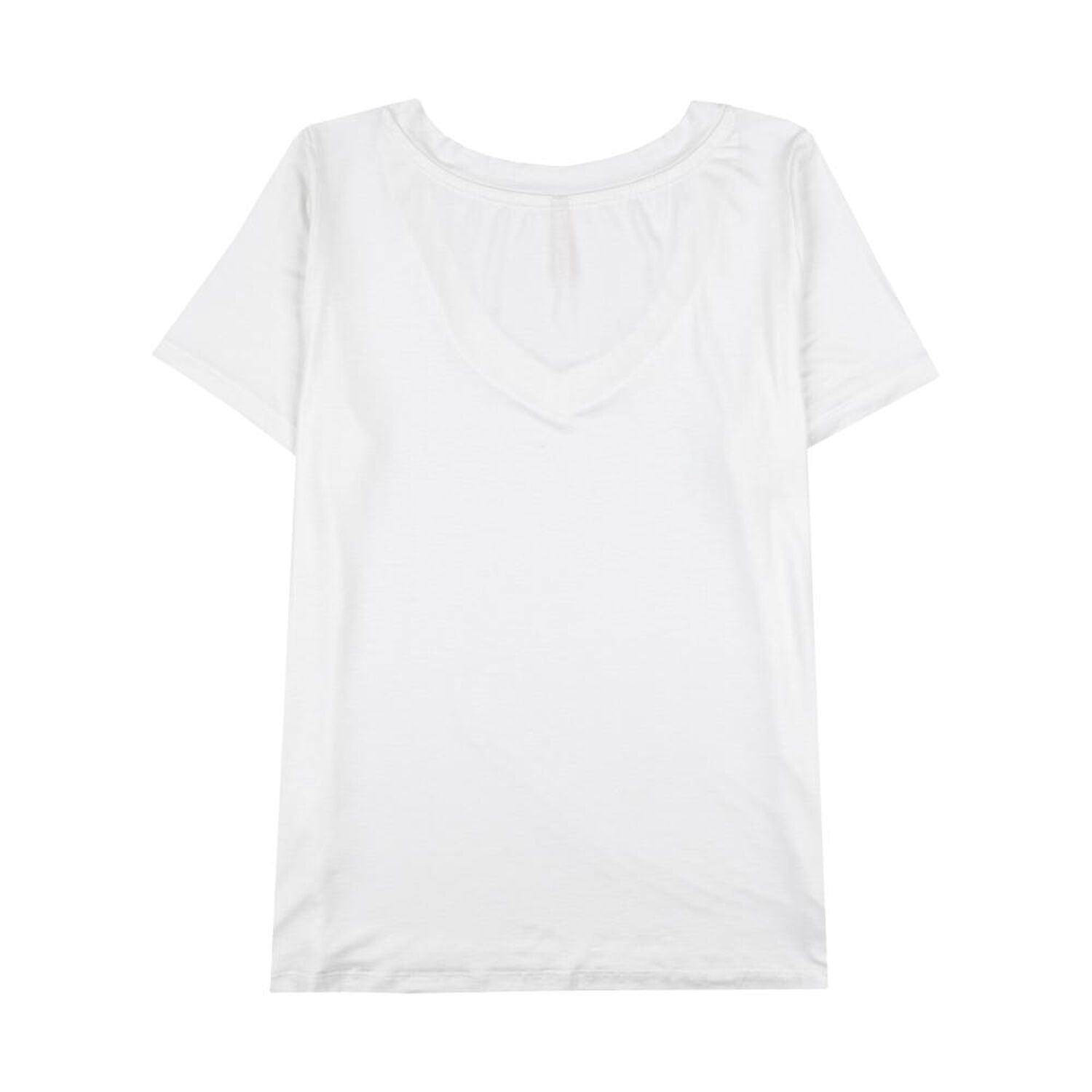 Polera Lisa Con Tajali Al Costado Manga Corta Cuello V Mujer Geeps image number 1.0