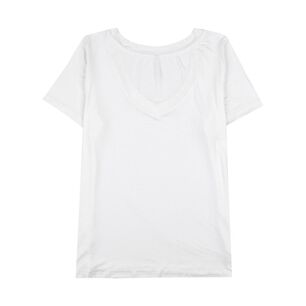 Polera Lisa Con Tajali Al Costado Manga Corta Cuello V Mujer Geeps