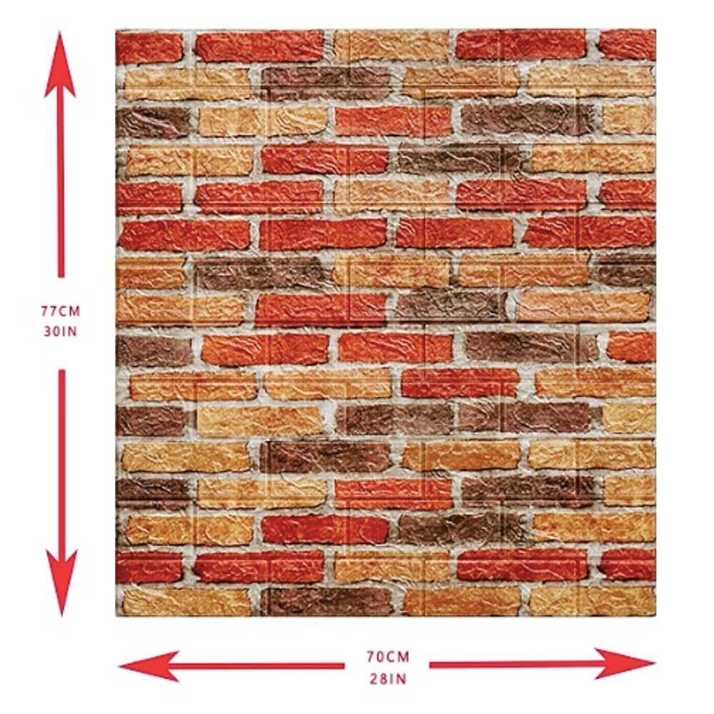 Pack 10 Lamina Papel Mural Autoadhesivo 3d Ladrillo Beb&eacute; image number 1.0