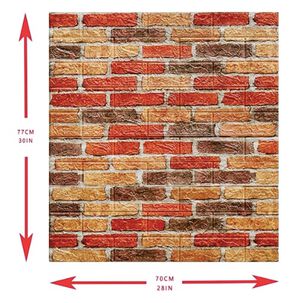 Pack 10 Lamina Papel Mural Autoadhesivo 3d Ladrillo Beb&eacute;