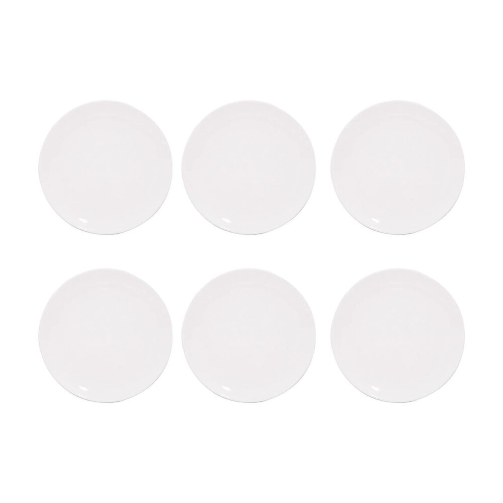 Set De 6 Platos Buffet Coupe 22.5cm Porcelana Blanca Hallen image number 0.0