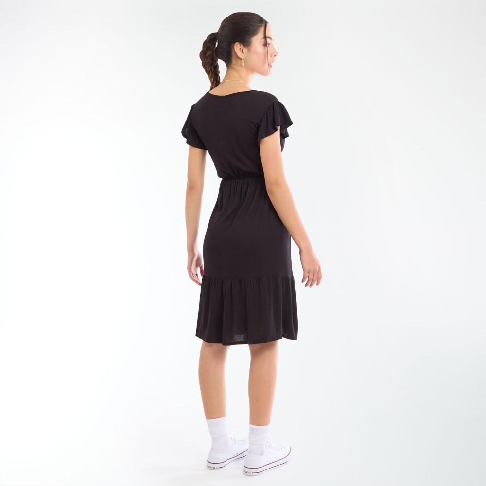 Vestido Manga Corta Con Vuelos Cuello Redondo Mujer Freedom image number 3.0