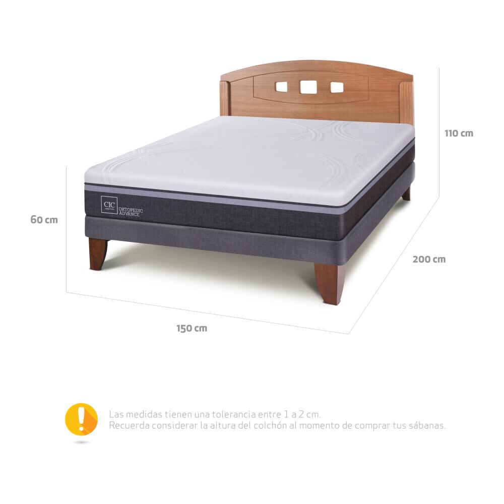 Cama Europea Cic Ortopedic Advance / 2 Plazas / Base Normal + Respaldo image number 2.0