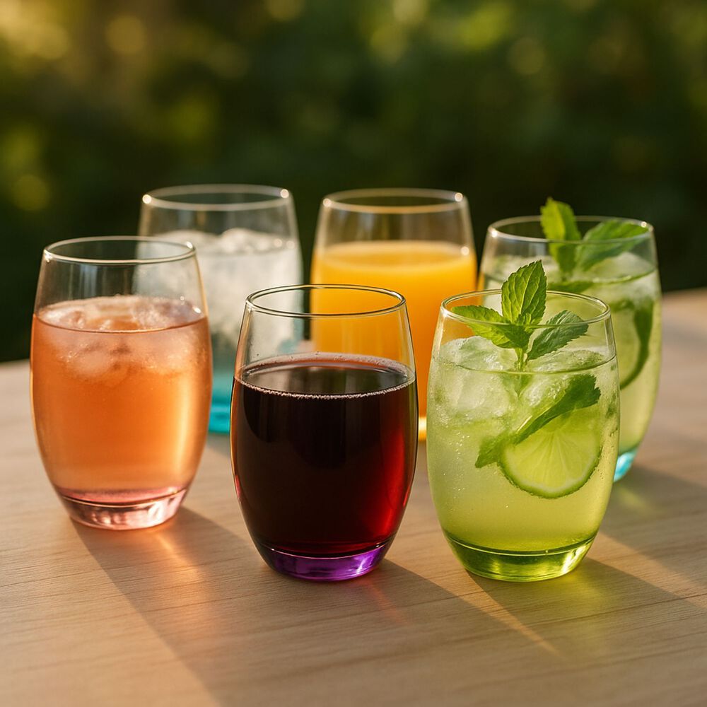 Set 24 Copas Vasos Cristar Fondo Color Fiestas Celebracion image number 2.0