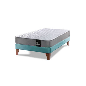 Cama Europea Zen Best 1.5 Plaza Tela Velvet Turquesa