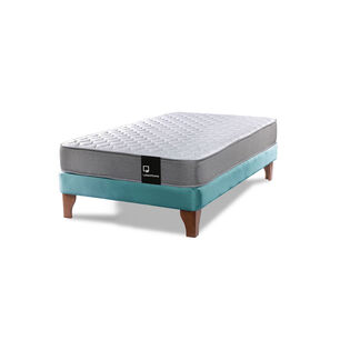 Cama Europea Zen Best 1.5 Plaza Tela Velvet Turquesa
