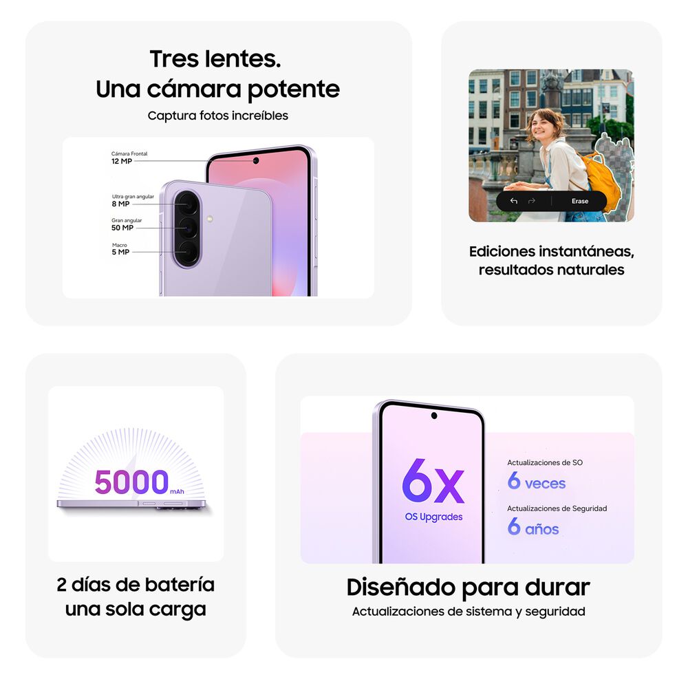 Galaxy A37 5g Awesome Lavender 256 Gb image number 5.0