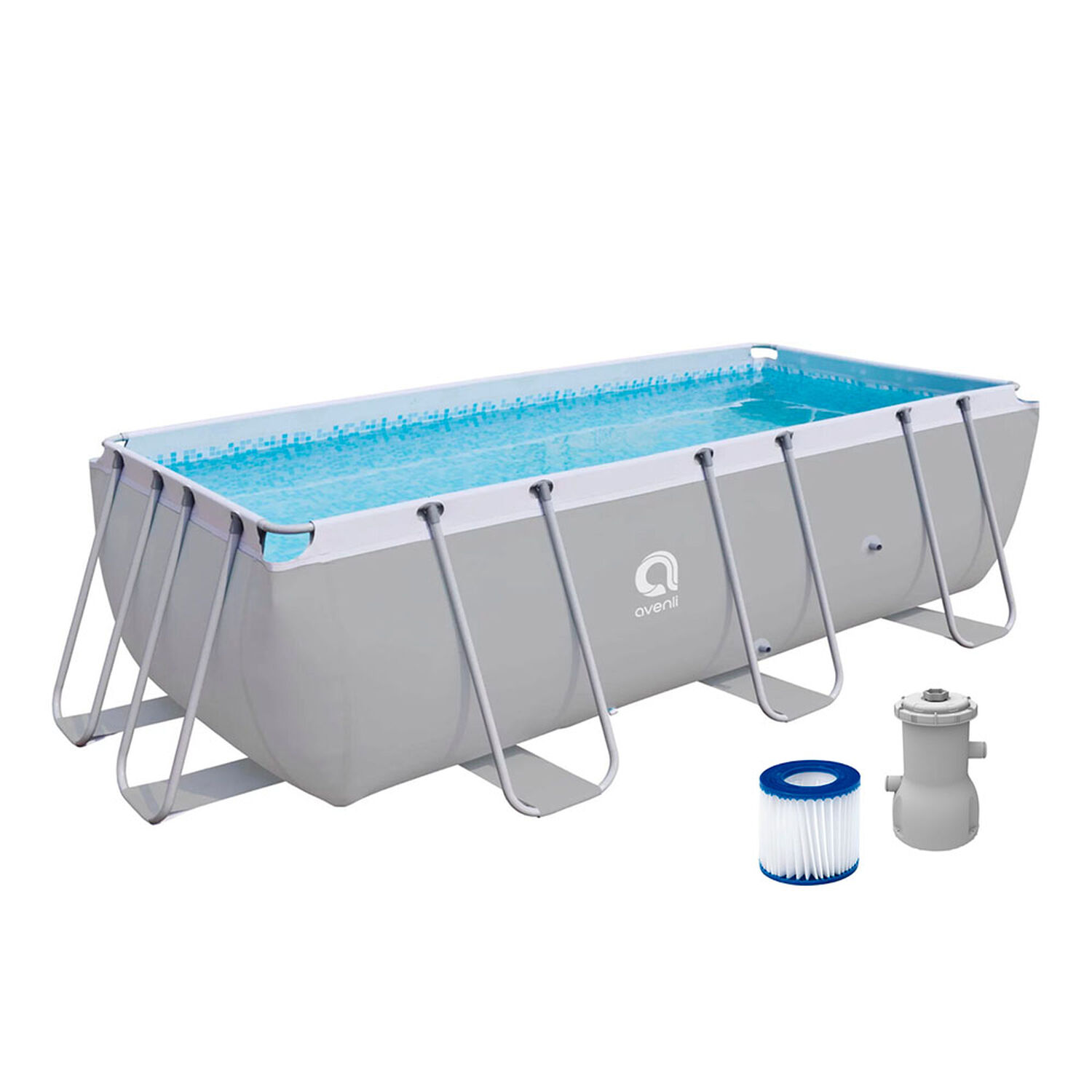 Piscina Rectangular Con Filtro Gris 122x207x400 Cm 8870 L image number 0.0