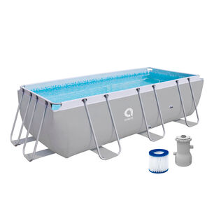 Piscina Rectangular Con Filtro Gris 122x207x400 Cm 8870 L