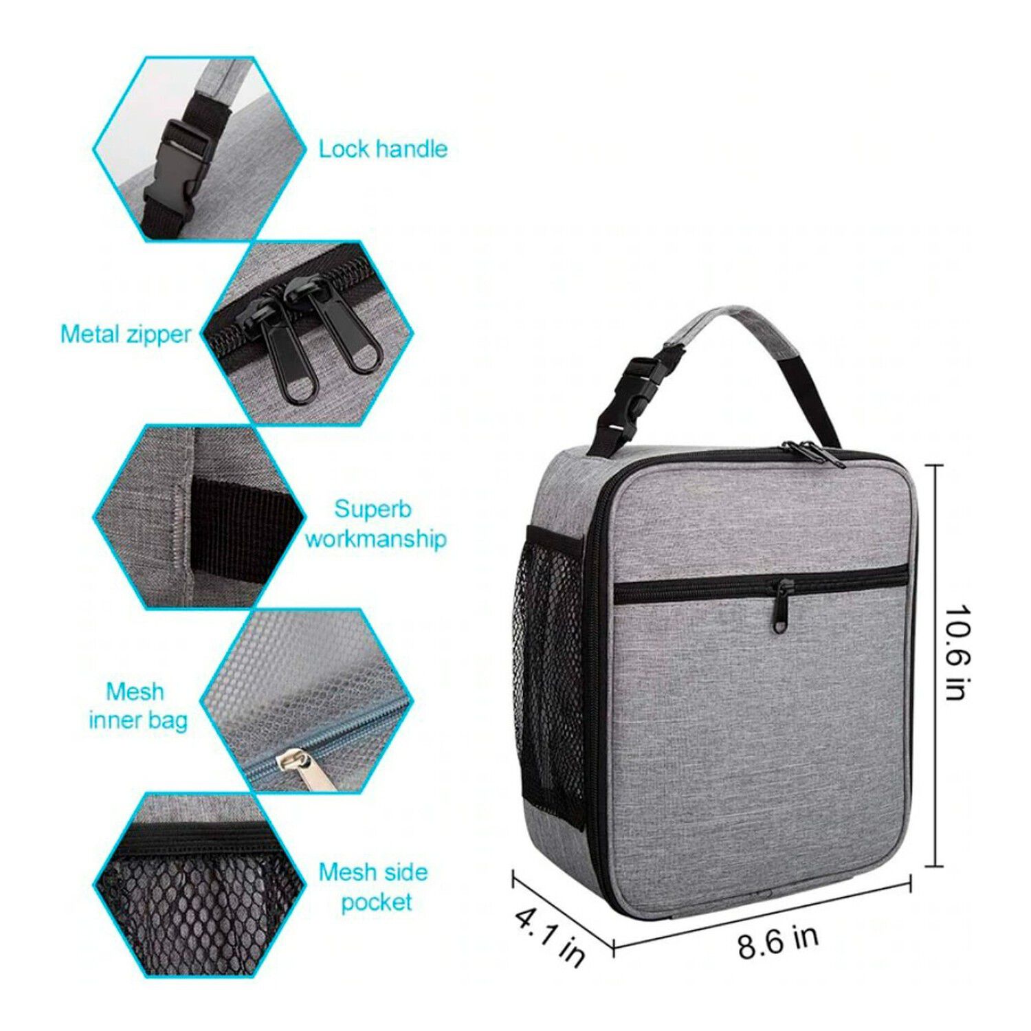 Lonchera T&eacute;rmica Port&aacute;til Gris Para Hombre Y Mujer image number 1.0