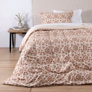 Plumon Estampado Hatha 1.5 Plazas Rosa