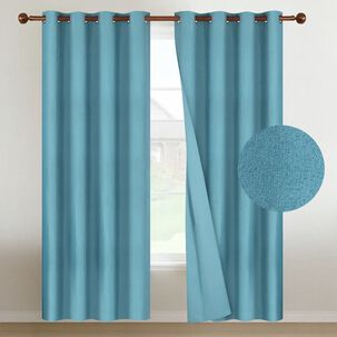 Cortinas Blackout 2 Paños 140x220 Textura Lino