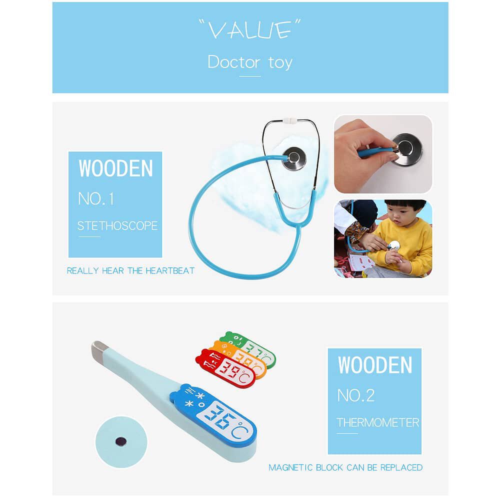 Set Juego De Roles Doctor- Dentista Juego Madera Ni&ntilde;os image number 5.0