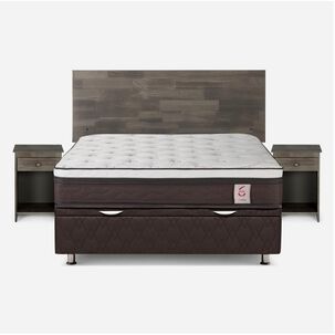 Cama Ba&uacute;l Rosen New Style 6 / 2 Plazas / Base Normal + Set De Maderas