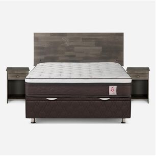 Cama Baúl Rosen New Style 6 / 2 Plazas / Base Normal + Set De Maderas