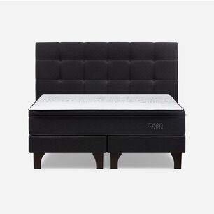 Cama Europea Rosen Tempo + Respaldo Issey / King / Base Dividida + Respaldo