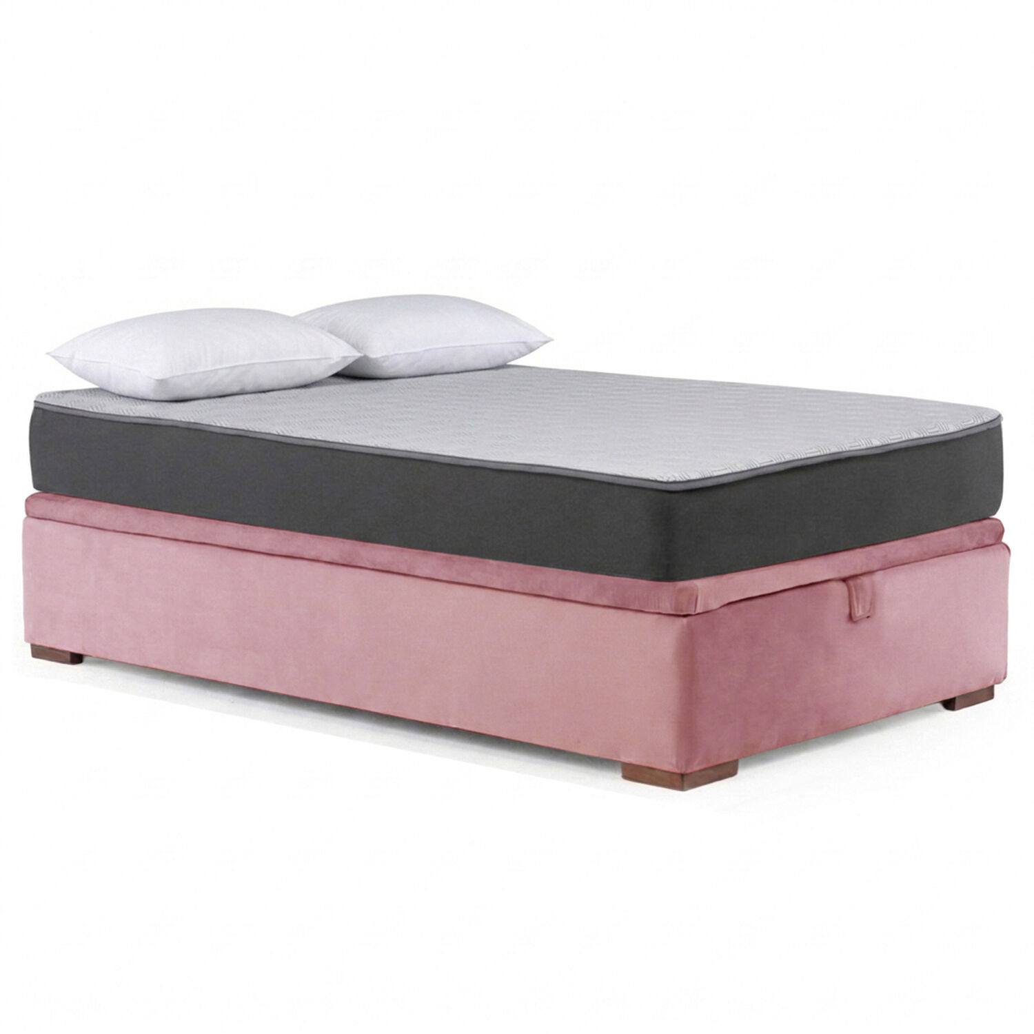 Cama Funcional Baul Full 1.35 Mt Colchon Comprimido New Top + 2 Almohadas Tela Palo Rosa image number 7.0
