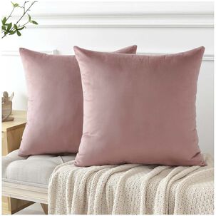 Pack De 02 Fundas De Coj&iacute;n De Terciopelo Suave 45x45 Mod12