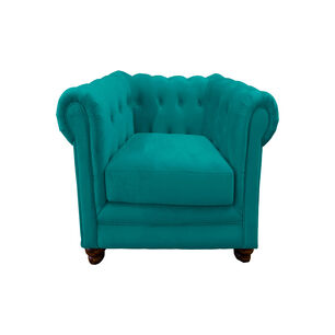 Sofa Florencia 1 Cuerpo Tela Velvet Turquesa