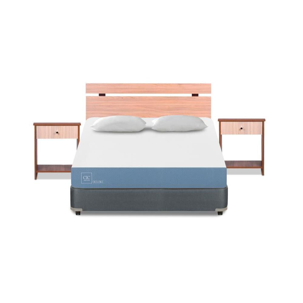 Cama Americana Cic Excellence / Full / Base Normal + Set De Maderas + Almohadas image number 0.0
