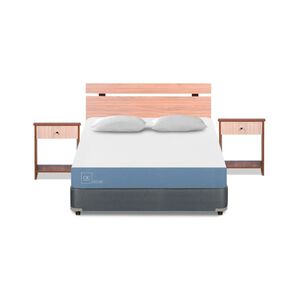 Cama Americana Cic Excellence / Full / Base Normal + Set De Maderas + Almohadas