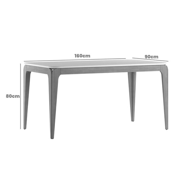 Juego De Comedor Roma 160x90 Cm Vidrio 6 Sillas Beige