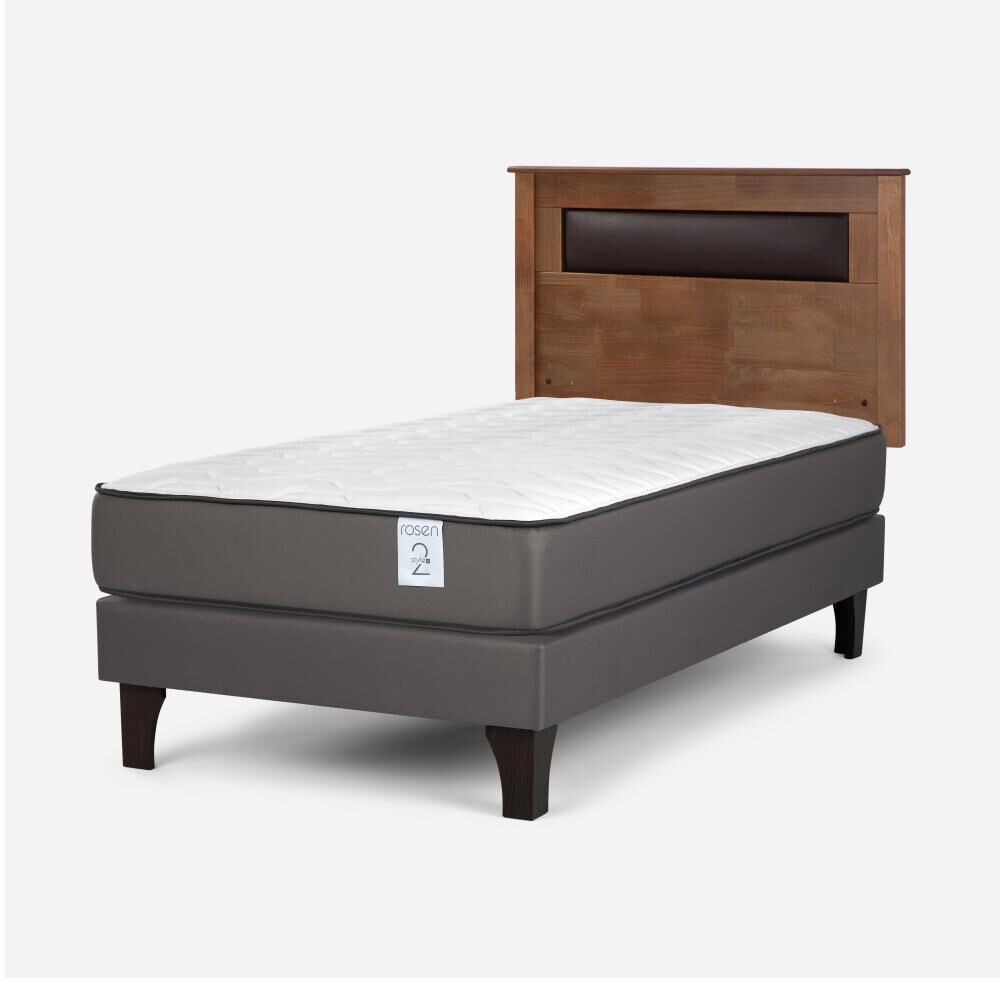 Cama Europea Rosen New Style 2 Plus / 1 Plaza / Base Normal + Respaldo image number 2.0
