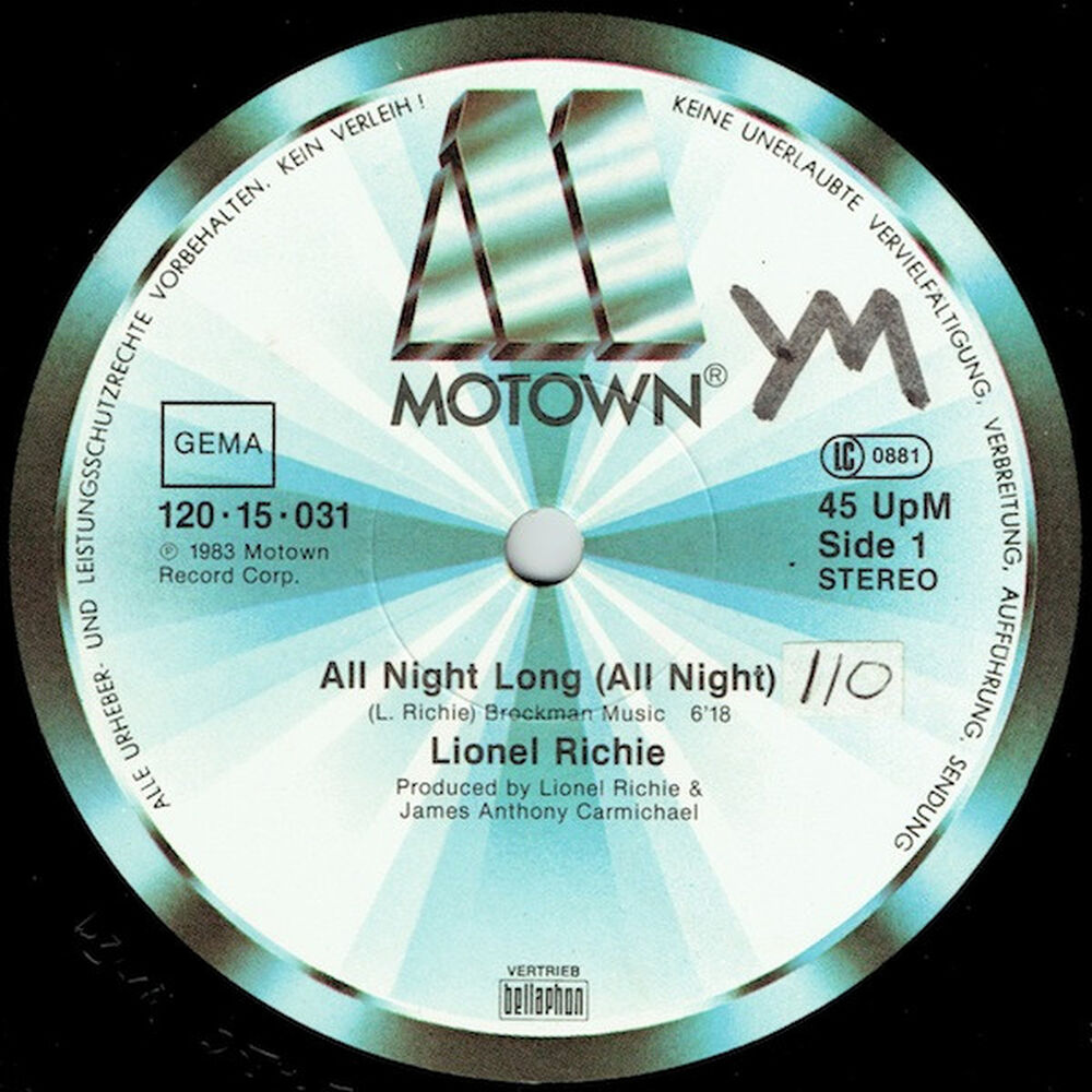 Lionel Richie - All Night Long (all Night) | 12" Maxi Single Usado image number 2.0