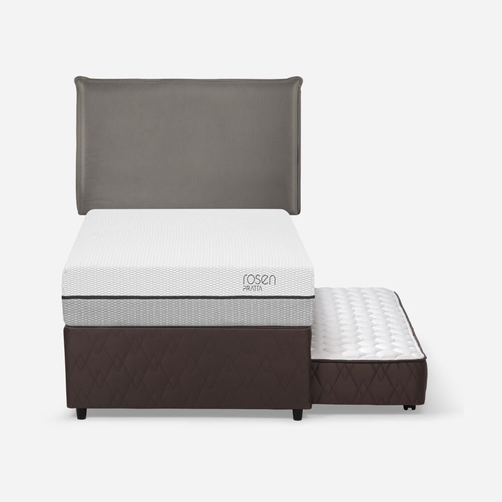 Cama Nido Rosen Pratta / 1.5 Plazas / Base Normal + Respaldo Maurice Gris image number 1.0