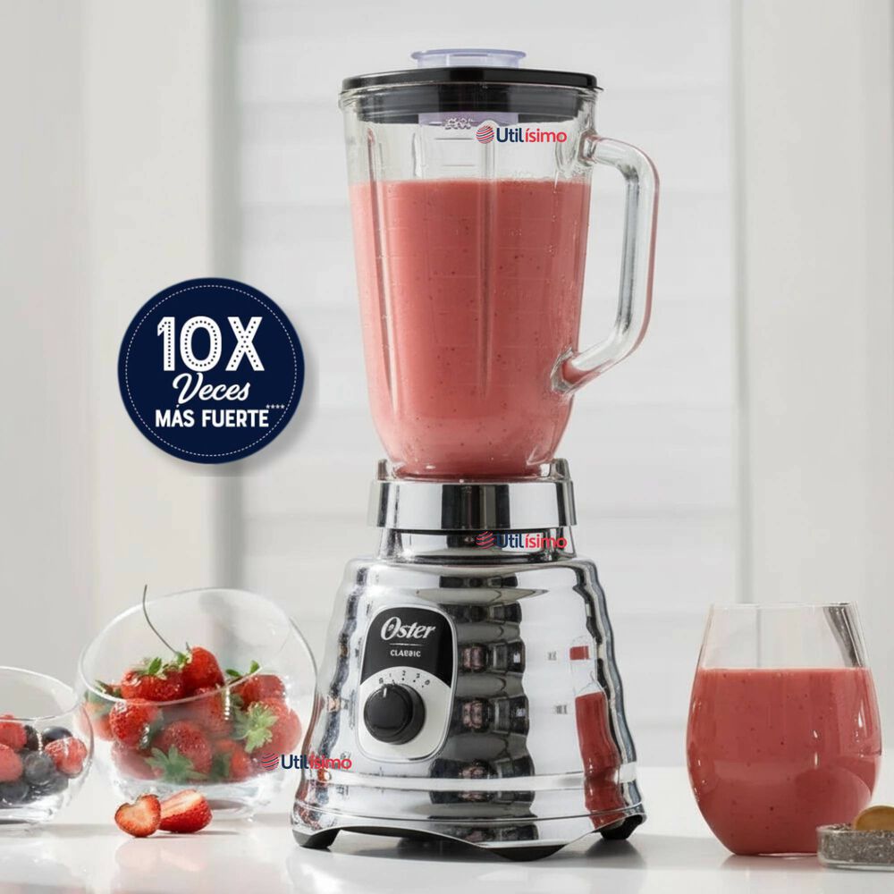 Licuadora Clásica Oster Cromo Con Perilla Ergonómica De 3 Velocidades Blst4655 image number 0.0