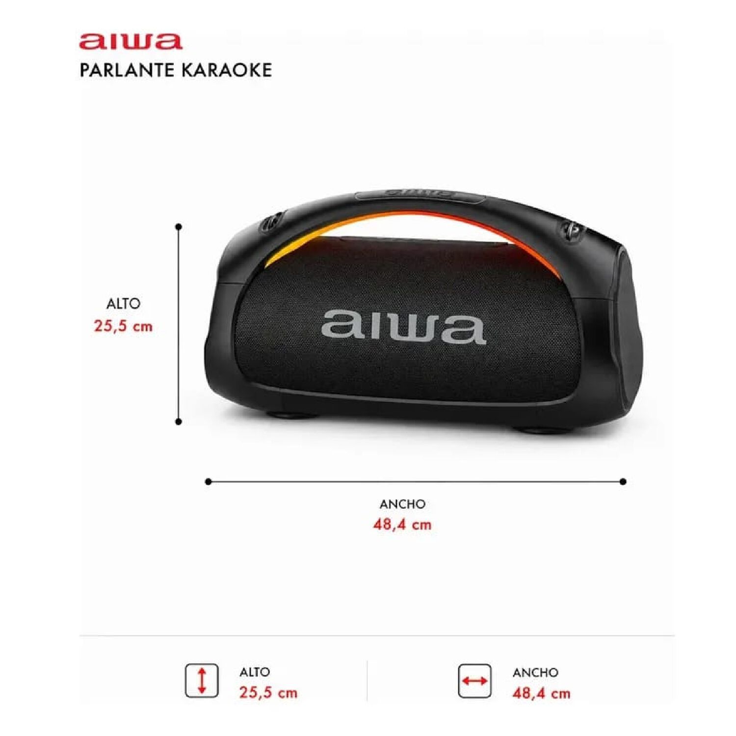 Parlante Bluetooth Bazooka Aiwa 110w Aws544bt Port&aacute;til. image number 1.0