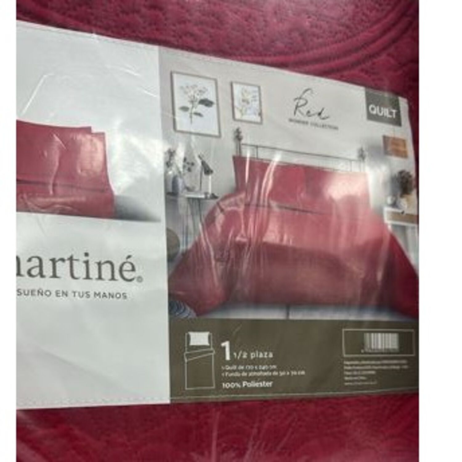 Cubrecama Quilt Reversible 1,5 Plazas King Rojo - Wonder Collection Martin&eacute; image number 2.0