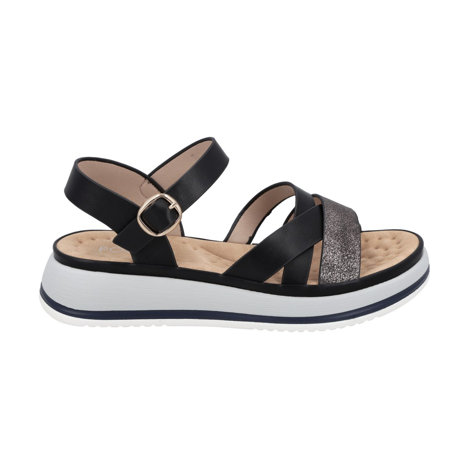 Sandalia Mujer Negro Plataforma Laura Police image number 0.0