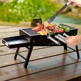 Mini Parrillera De Carb&oacute;n Plegable Port&aacute;til Acero