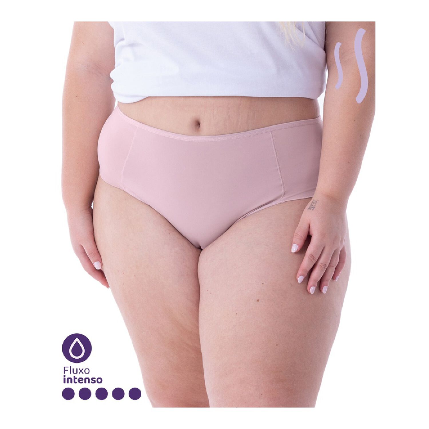 Calz&oacute;n Menstrual Absorbente Plus Size Flujo Alto Palo Rosa 2rios image number 2.0