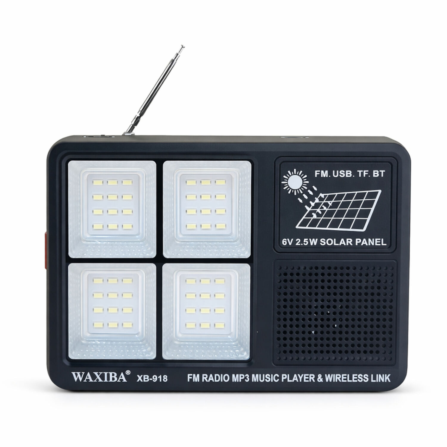 Radio Port&aacute;til Fm Con Linterna Led Recargable Modelo Xb-918 Multifuncional image number 1.0