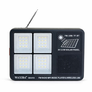 Radio Port&aacute;til Fm Con Linterna Led Recargable Modelo Xb-918 Multifuncional