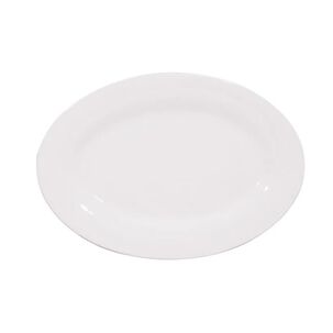 Plato Ovalado De 30.5cm Porcelana Blanca Hallen
